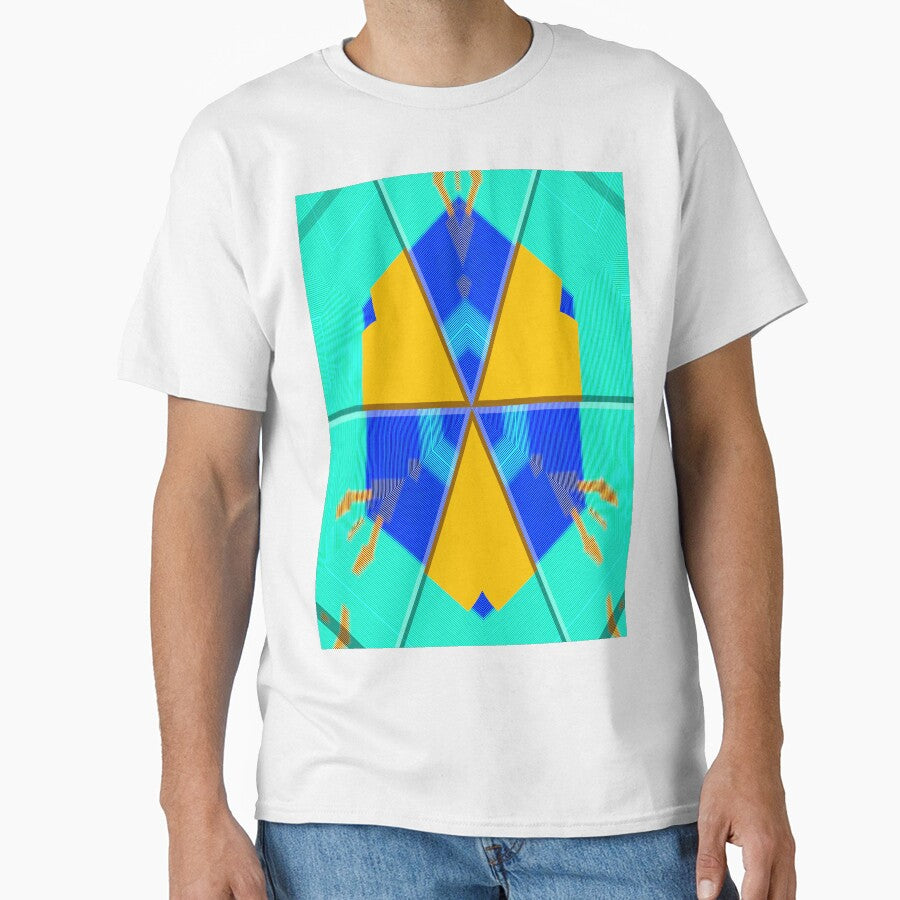 Vibrant music abstract geometric minimalist guitar exotic summer blue - sunny gift for guitarists musicians and minimalist music and guitar lover by Ralek