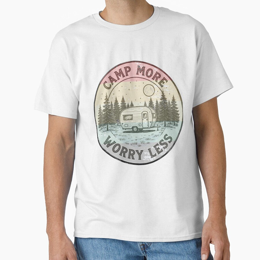 Camp More Worry Less Vintage Outdoor Camper Camping Design by Ladys-Gents