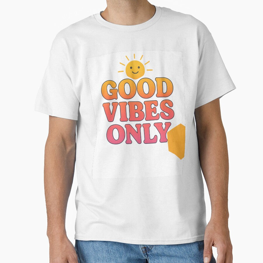 Good Vibes Only – Retro Gradient Positive Quote Design by AbigailStudio