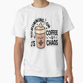 Running on Coffee & Chaos | Cute Kawaii Coffee Cup Sticker by AdityaShop18