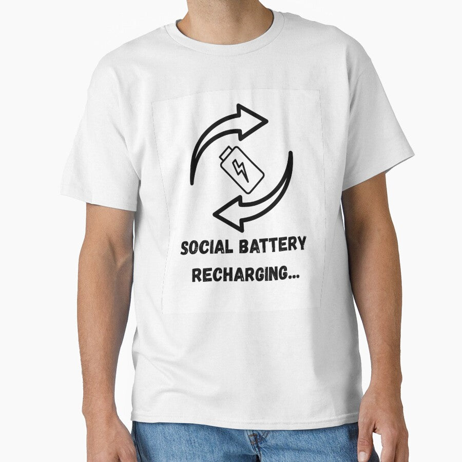 Social Battery Recharging - Funny Introvert Low Energy Meme by khaoulaassila