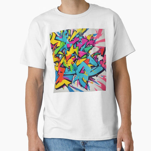 A vibrant, abstract graffiti sticker with a bold, angular design. by RedArtG09