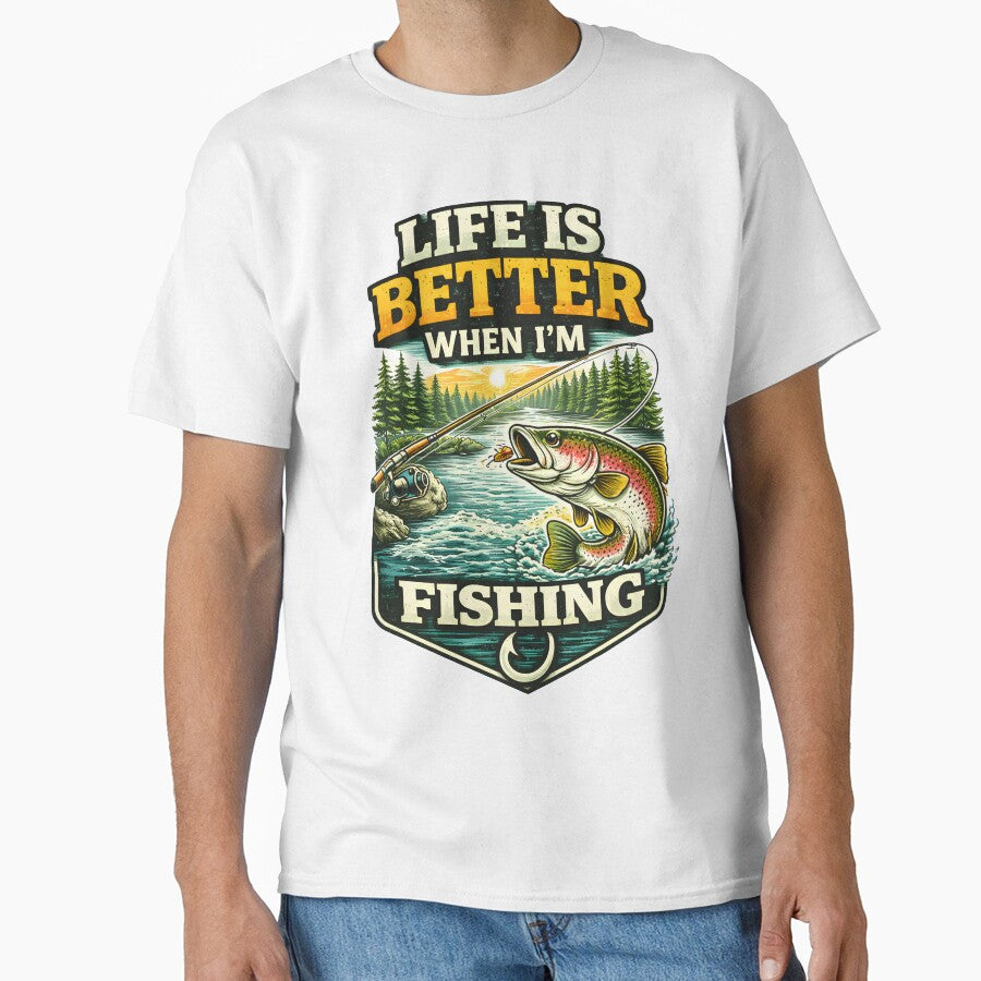Life Is Better When I’m Fishing – Fishing Nature Lifestyle Art by SVALANART