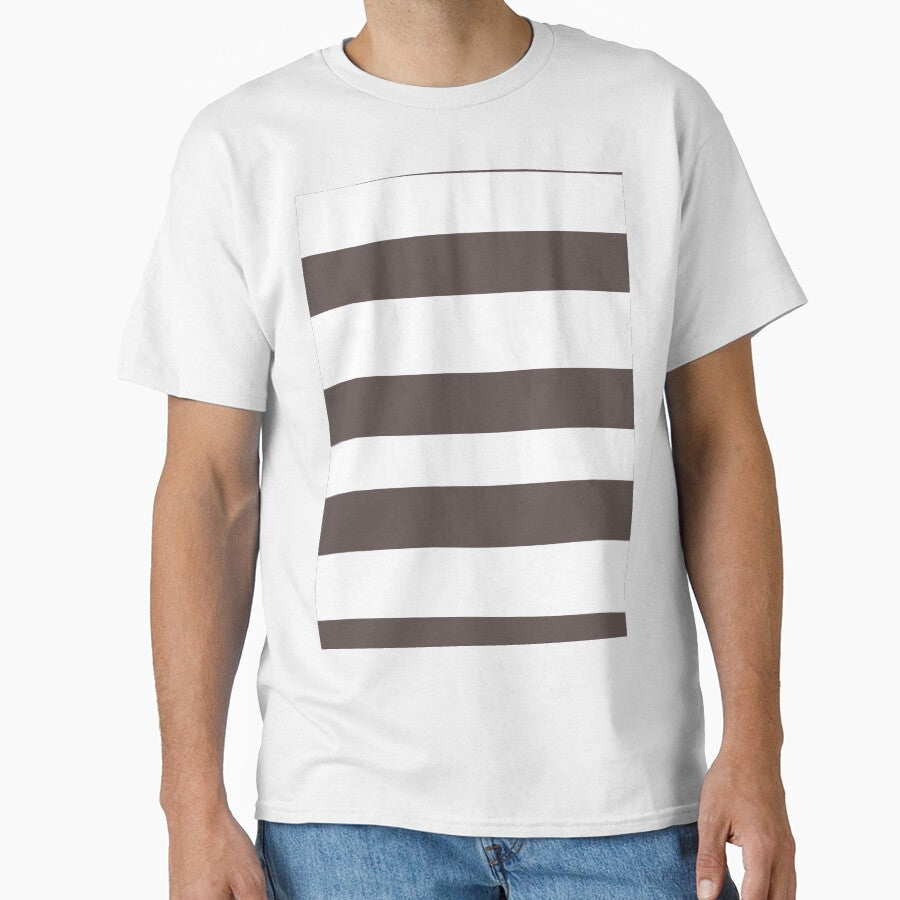 Dark Brown and White Horizontal Stripe Pattern Pairs DE 2022 Popular Color Nomad DET697 by ColorOfTheYears
