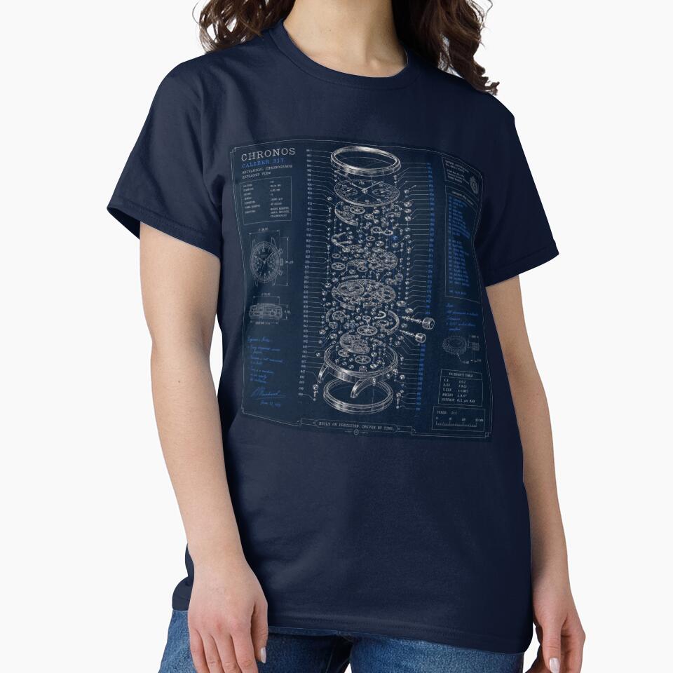 Blueprint | Vintage Technical Drawing Graphic T-Shirt for Designers & Engineers by rushaib