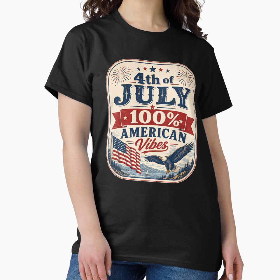 4th of July, 100% American Vibes by FreshPixelArt