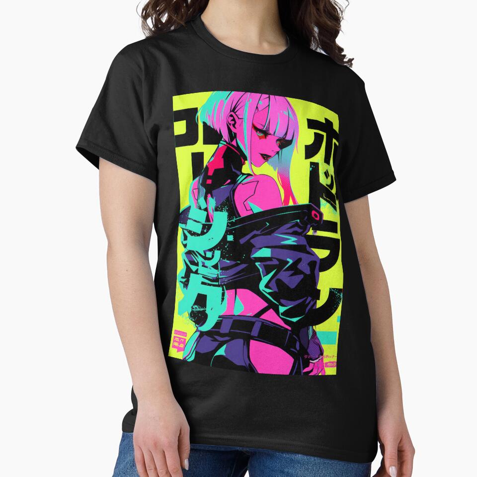 Neon Cyberpunk Lucy Halftone by AnimeArsenalPrints