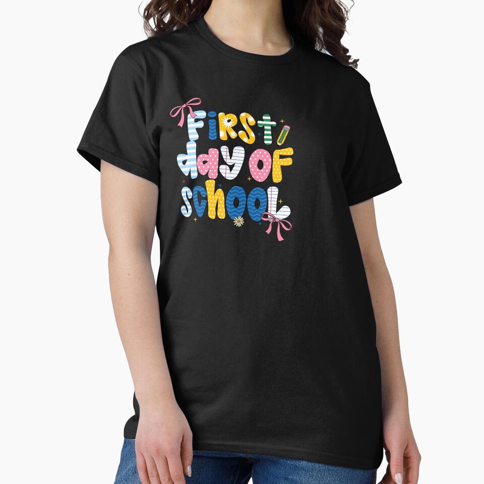 Cute Colorful First Day of School Girls Bow by KroghDs