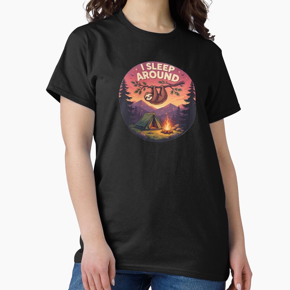 Funny Sloth Campfire Outdoor Adventure Graphic by Don't Crack Art