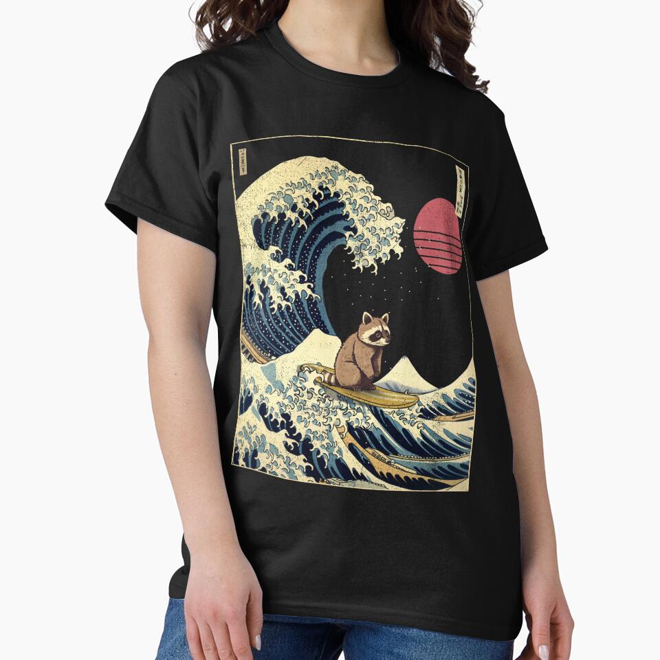 Raccoon Kanagawa Japanese Surfing Wave by rafaeltto