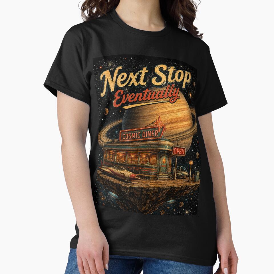 Next Stop Eventually – Retro Cosmic Diner Space Travel by NarpLTD