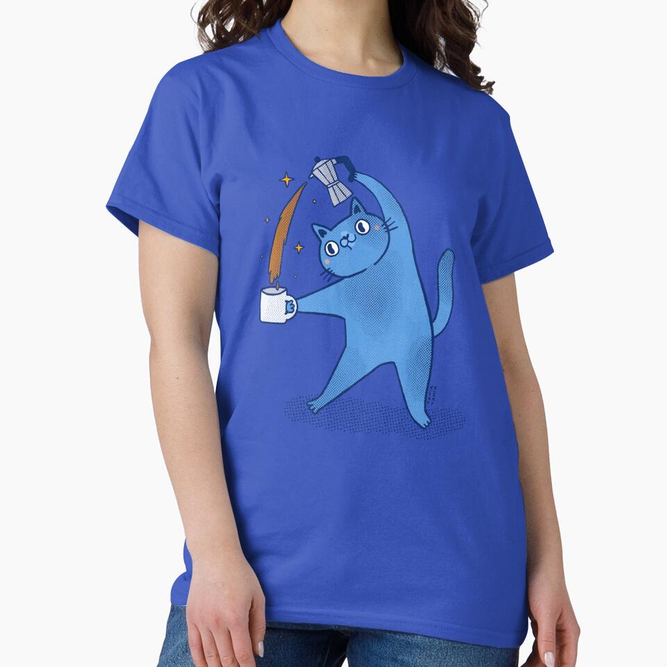 Blue Coffee Cat by taniasamoshkina