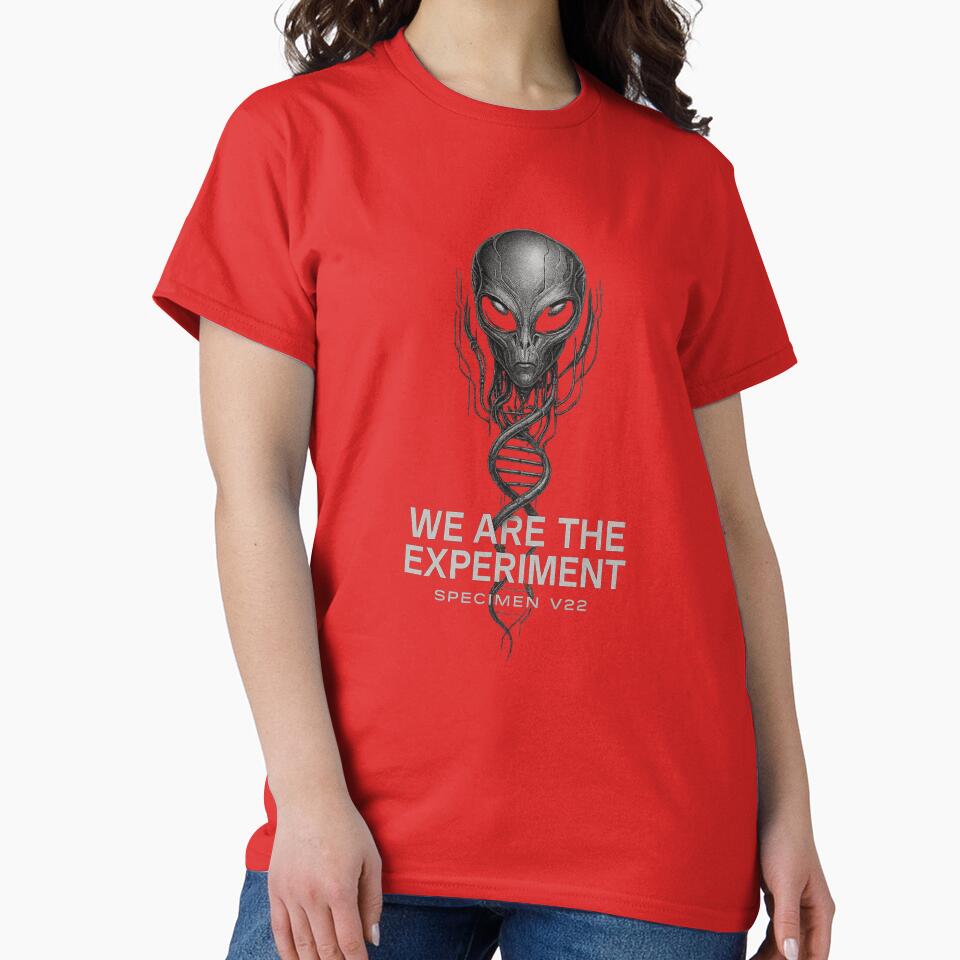 Vault 22 “We Are the Experiment” – Cyber Biotech Alien DNA Graphic Tee by Vault 22