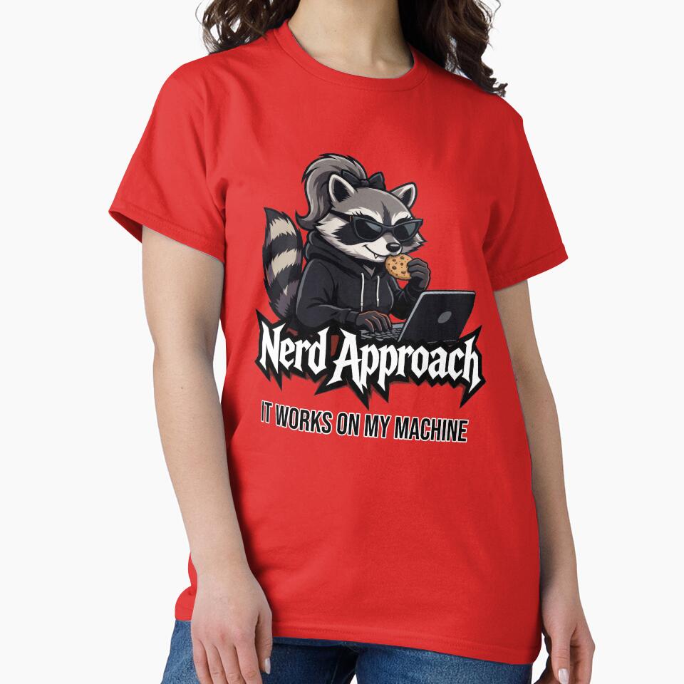 Female Coder Raccoon, It Works On My Machine by NerdApproach