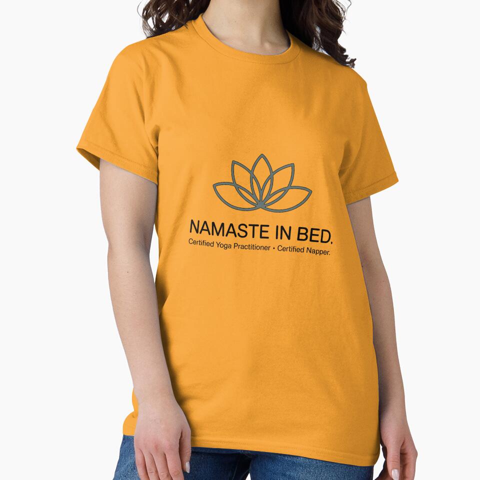 Funny Namaste In Bed Yoga Lotus Flower Napper Quote by Enea Kelo