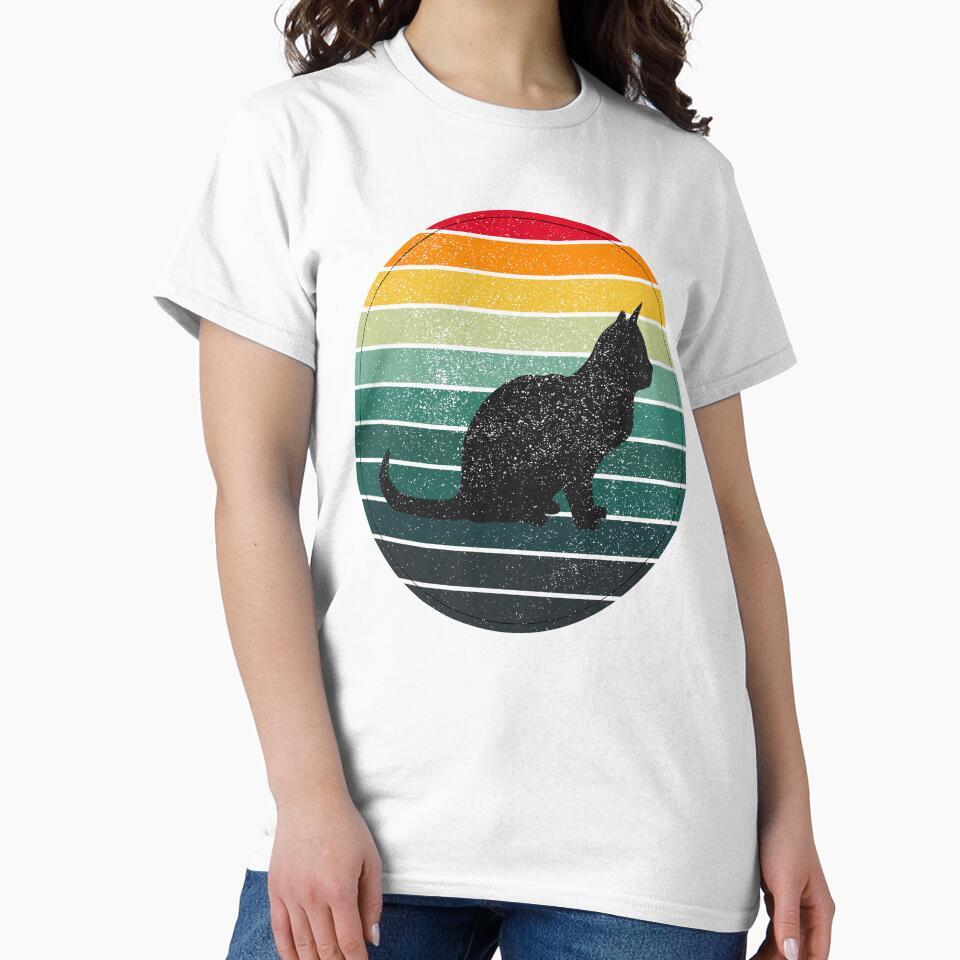 Retro Black Cat Sunburst Vintage Art by Zakrytos ★★★★★