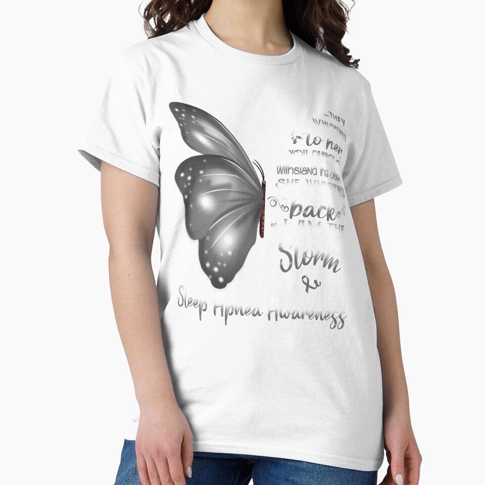 She Whispered Back I Am The Storm Sleep Apnea Awareness Butterfly by frechettee