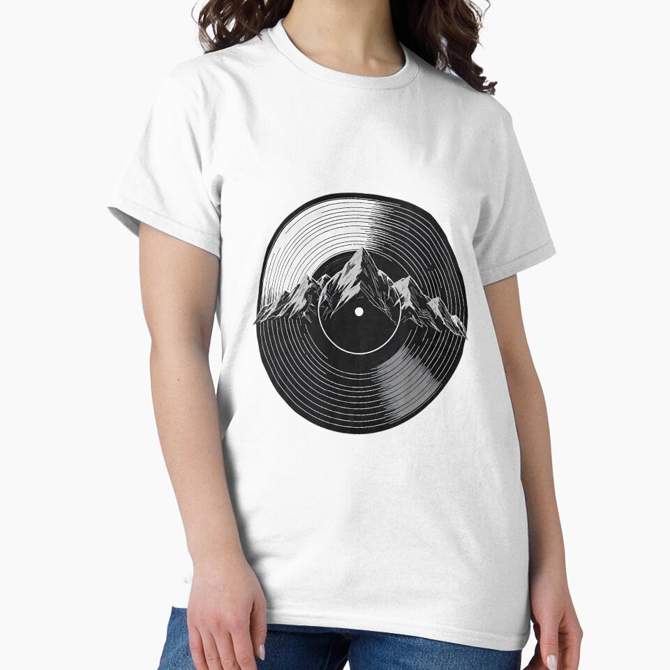 Vinyl Record Mountain Peaks - Aesthetic Music Nature Fusion by etuvibes