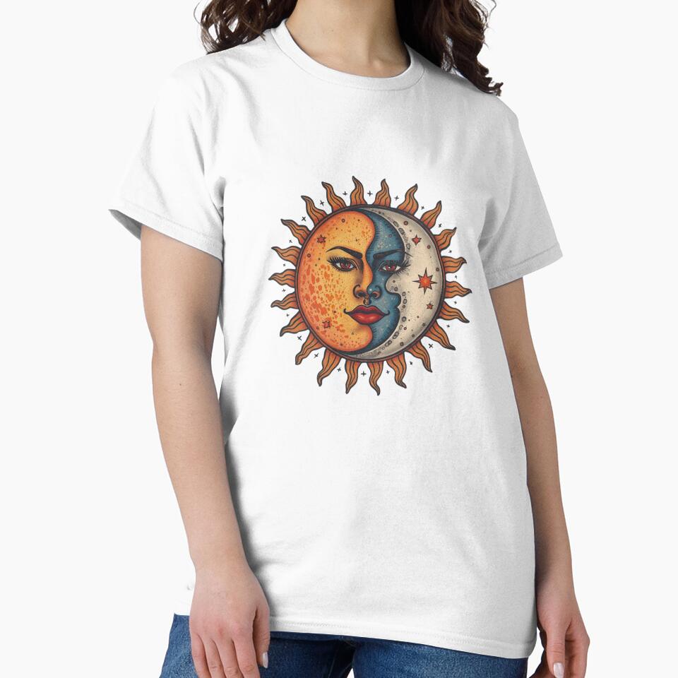 Sun & Moon Harmony – Boho Celestial Mystical Illustration by catcurio