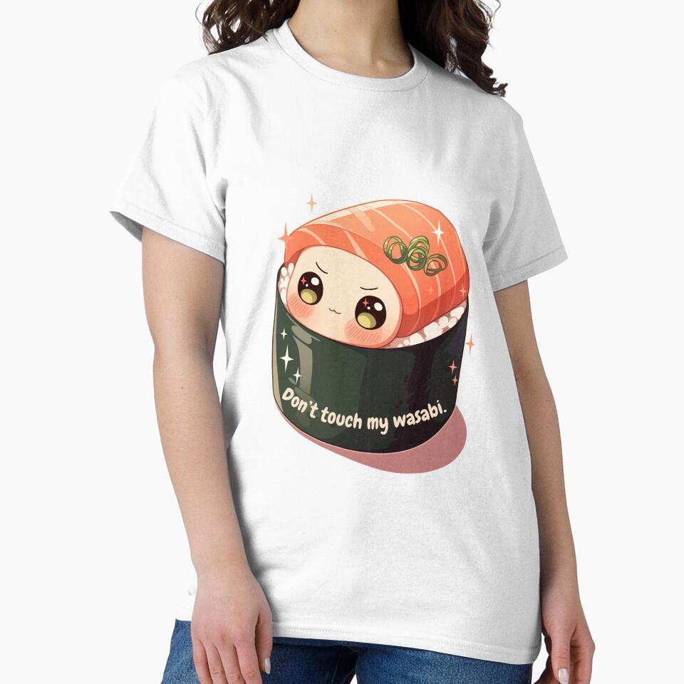 Grumpy Kawaii Sushi – “Don’t Touch My Wasabi” by CaosCreativo-cr