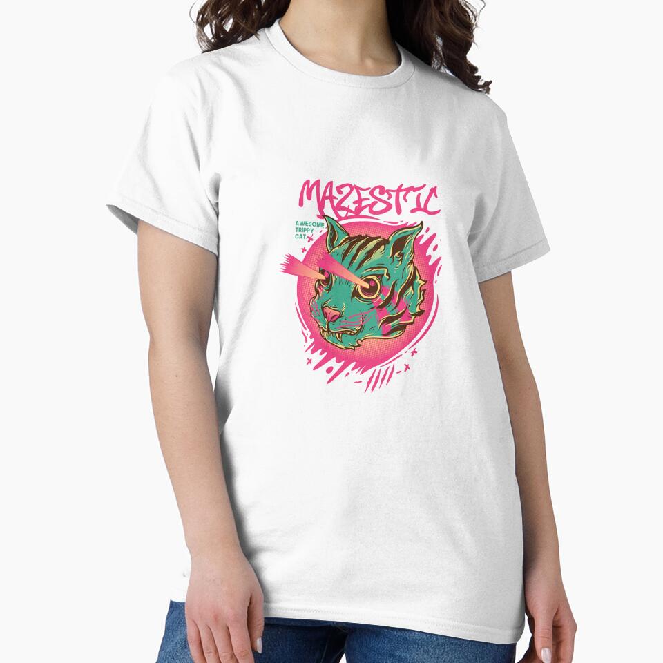 Mazestic Awesome Trippy Super power Cat Cats Retro with eye laser by activlifewear