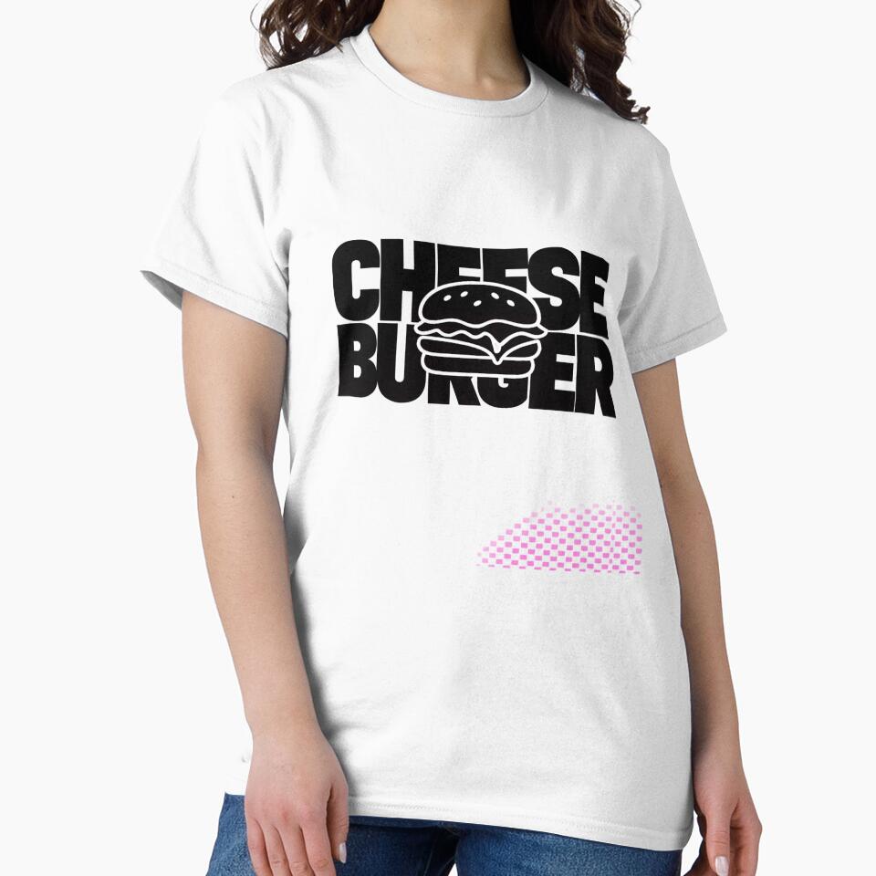 Cheese Burger: Bold Minimalist Typography Black White Text Art by irfanshikh
