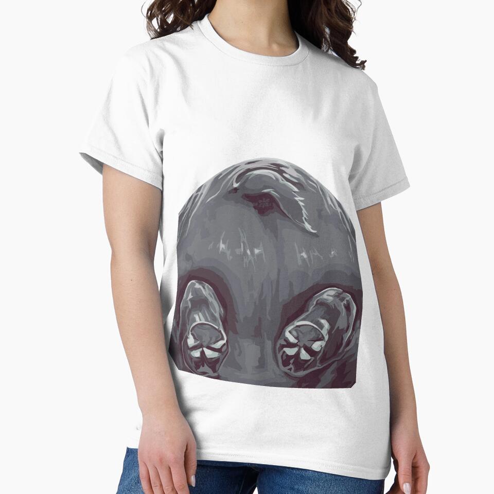 Hippo butt, large print white edition by bye-then