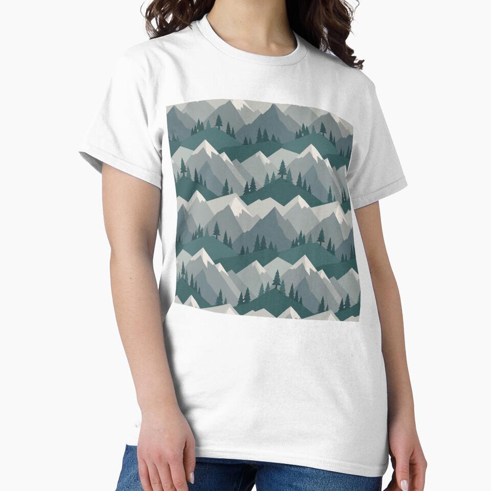 Geometric Mountain Forest Pattern by Owcomm