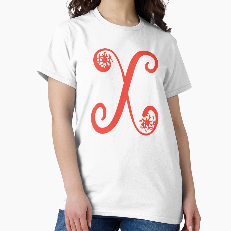 Floral Initial monogram X by Creative-draw