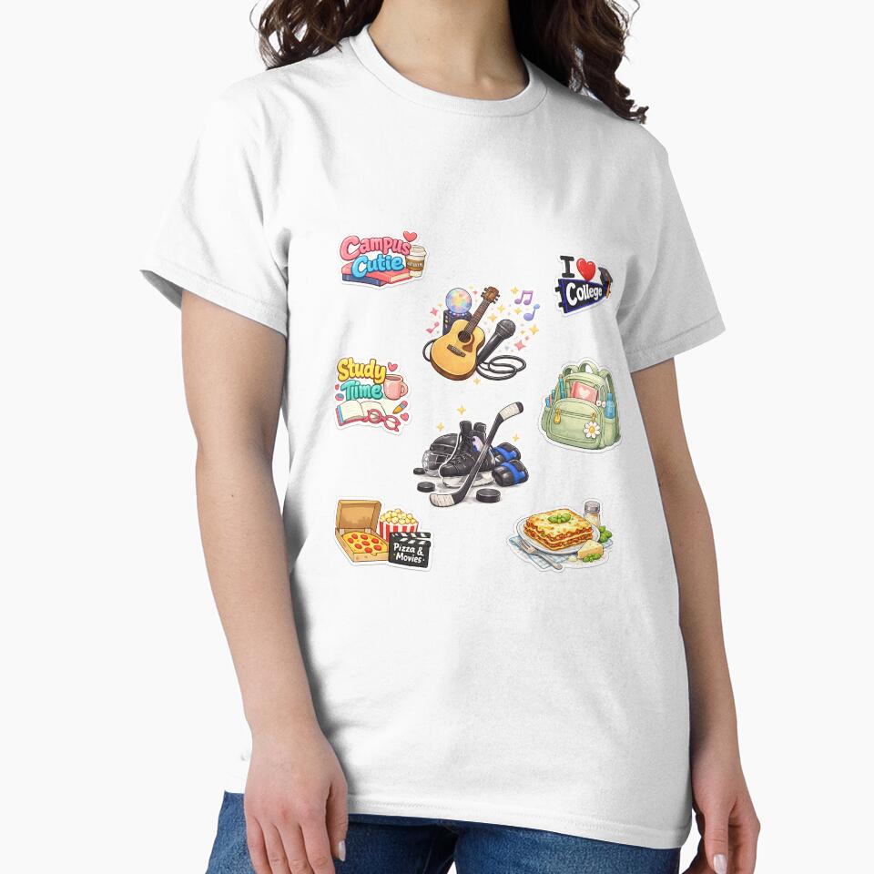 Cute College Student Campus Life Aesthetic Sticker Pack by tanjica