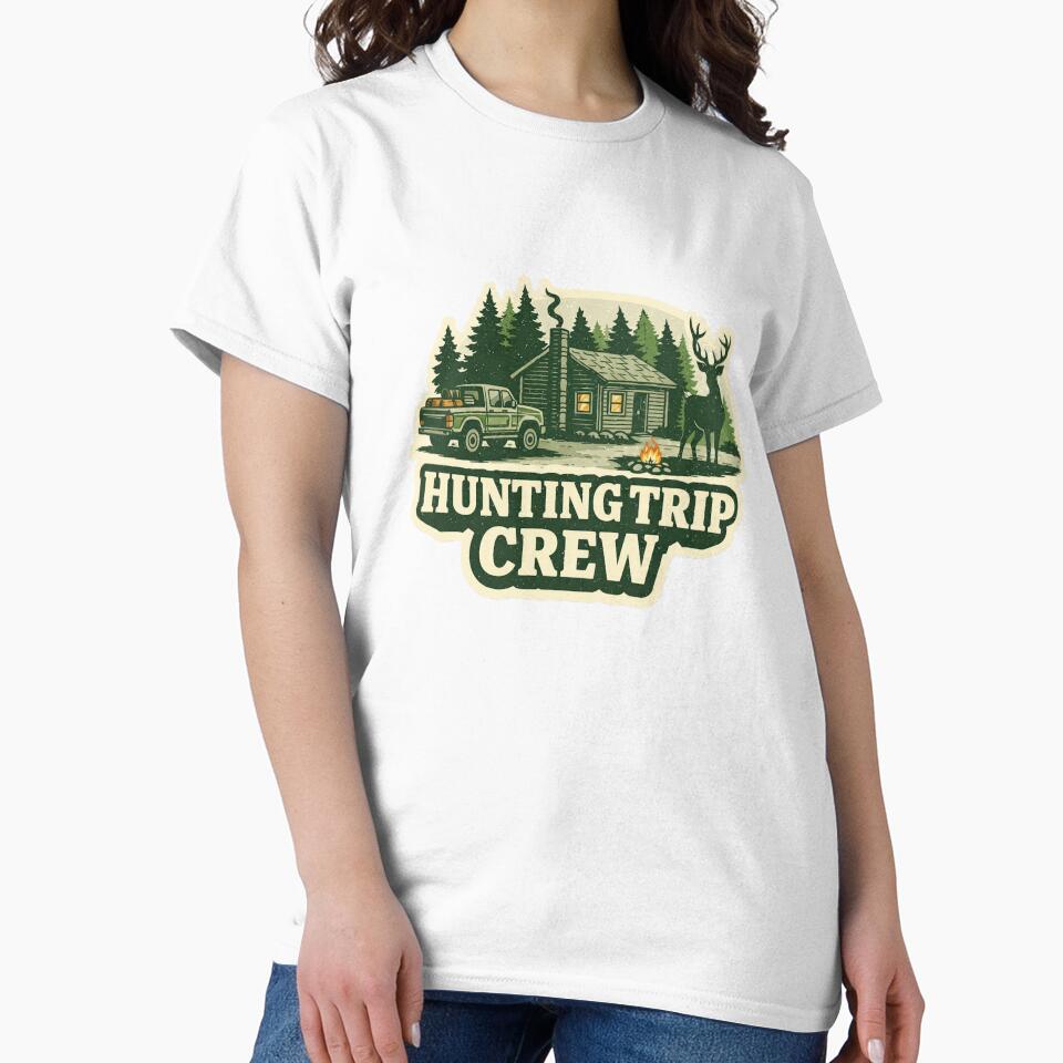 Hunting Trip Crew Cabin Scene – Vintage Outdoor Camping & Hunting Design by EastEndTownie