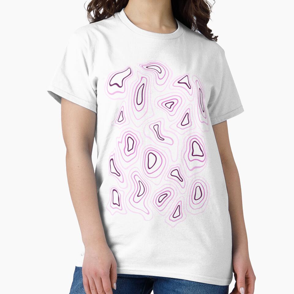Pink Minimalist Geode Drawing by velvetearth