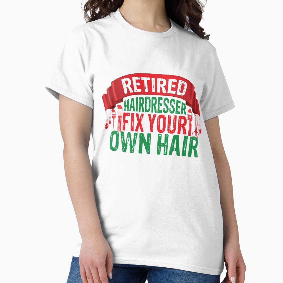 Retired Hairdresser With Santa's Hat Funny Christmas Hairstylist by patroart
