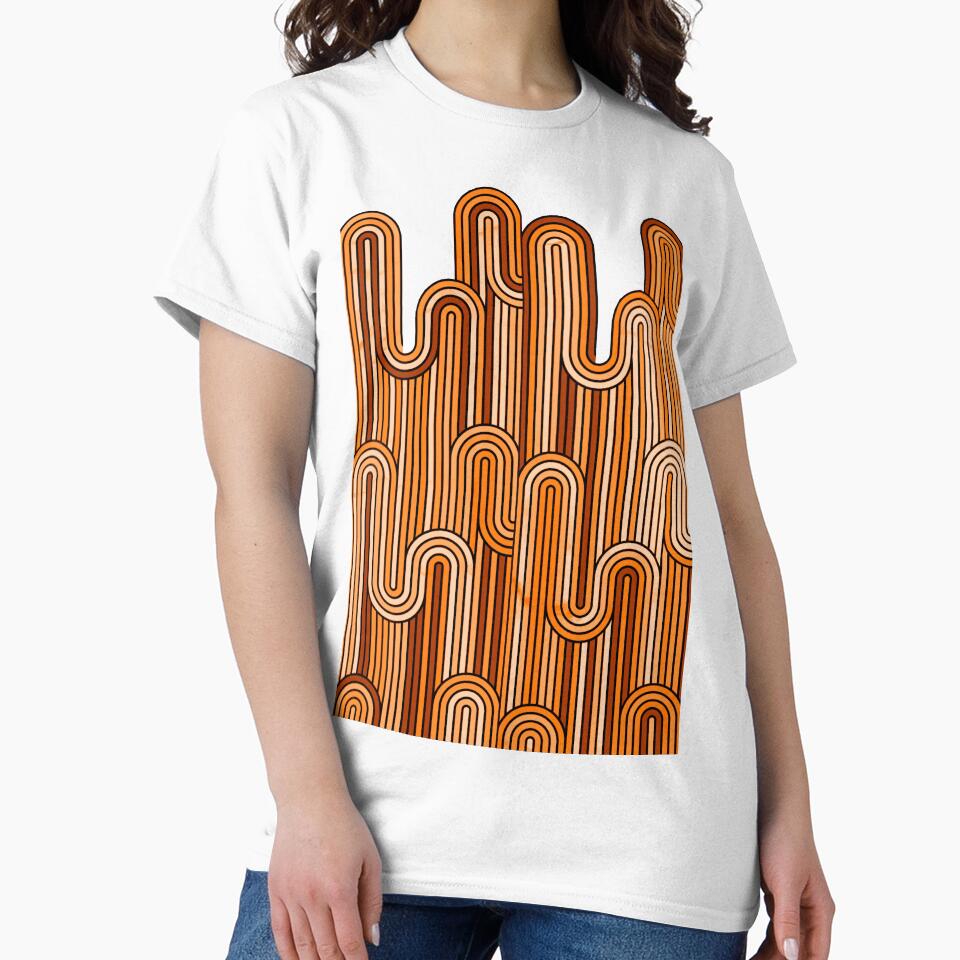 Retro Wavy Stripes - Rust Orange by SilverPegasus
