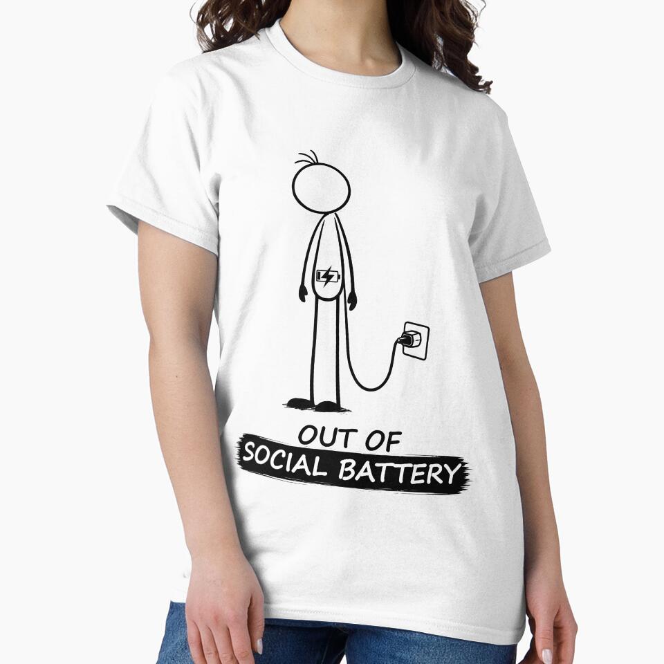 Out Of Social Battery Stick Figure by Pebl-Co