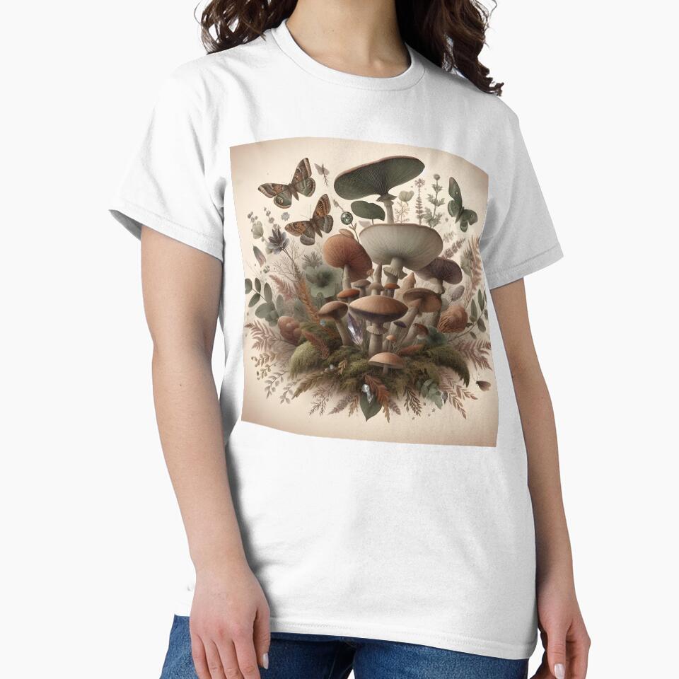 Goblincore Mushroom Botanical Art Print — Dark Cottagecore Fungi Wall Decor Poster by 757Prints