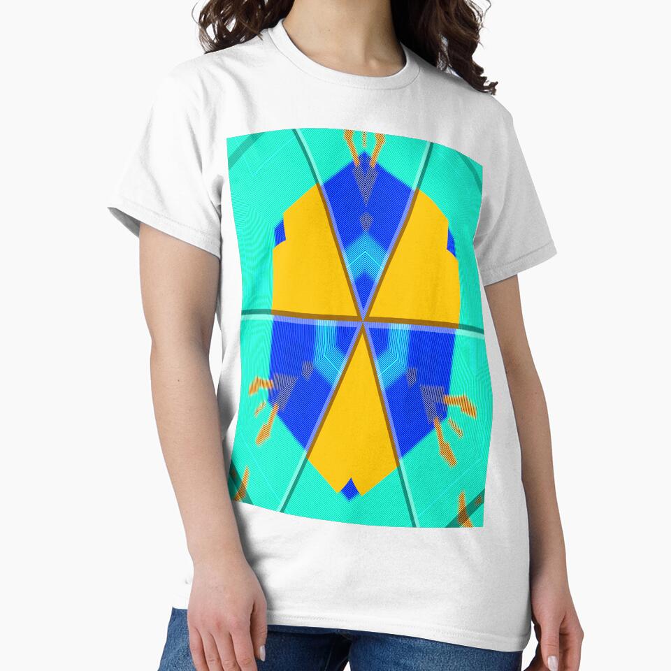 Vibrant music abstract geometric minimalist guitar exotic summer blue - sunny gift for guitarists musicians and minimalist music and guitar lover by Ralek