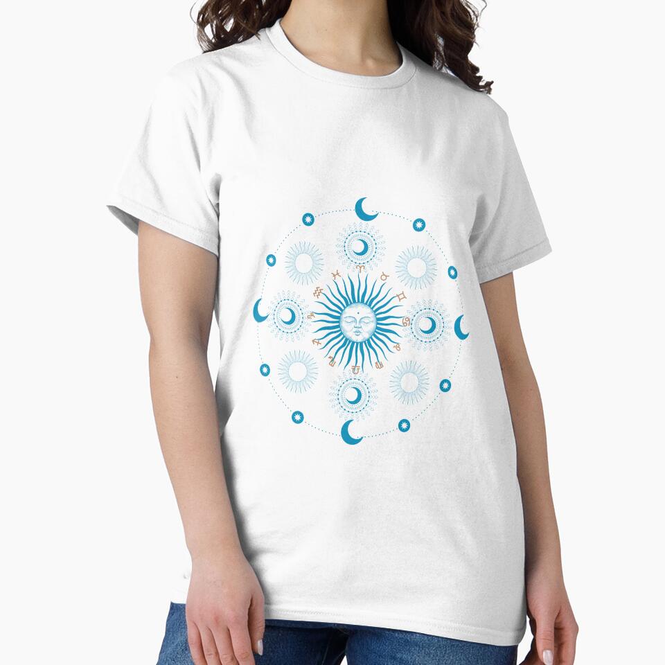Celestial   black and    blue colourful  Cute  design with moon and  sun and stars 6 by CosmicNook1