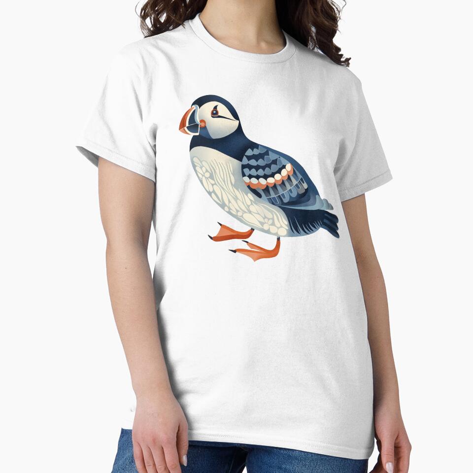 Scandinavian Folk Art, Atlantic Puffin by xiao xuans