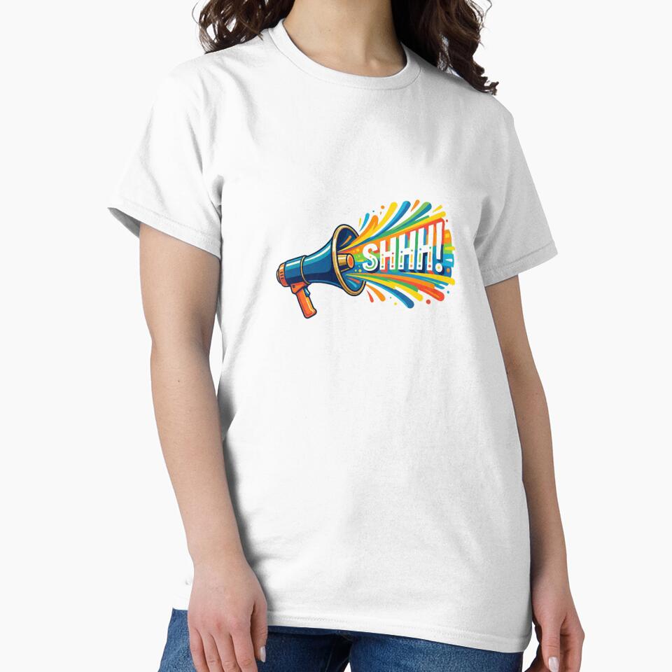 Funny Teacher Gift Loud Shhh Megaphone Classroom Humor by AkDesign022