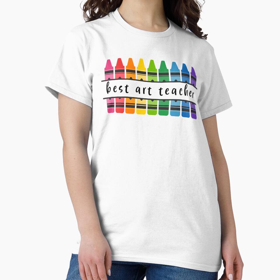 Art Teacher Colorful Crayons Best by SStarDesigns