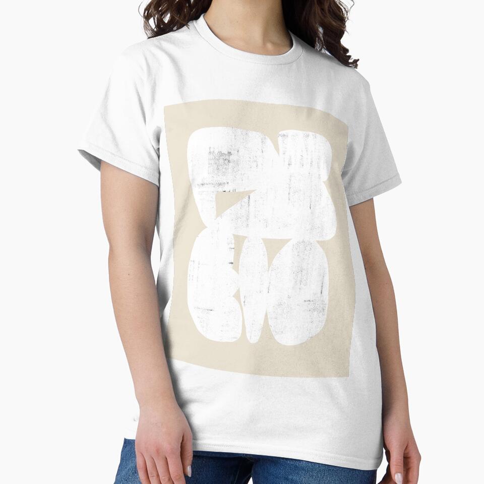 Bold Shapes NO.1 White by BohomadicStudio Unisex , , , Long Sleeve Tee