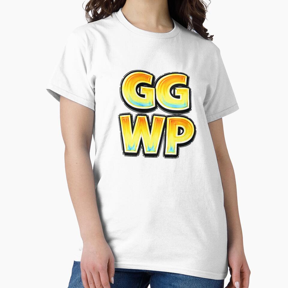 GG WP Funny Gamer Typography by Mac Sketches