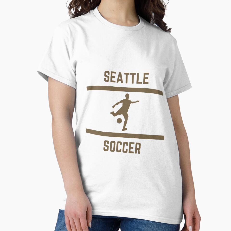 Gold Color Seattle Soccer by IssaraStudio Unisex , , , Long Sleeve Tee