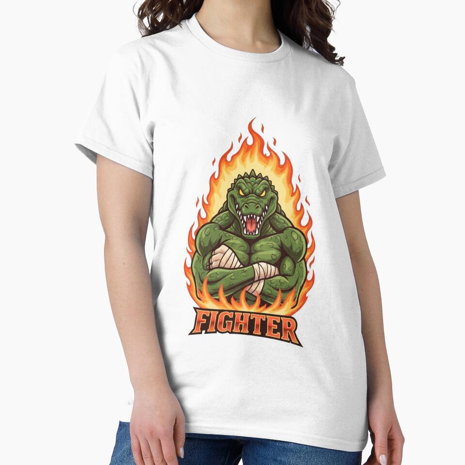 Fiery Crocodile Fighter Mascot Gaming Design by Omar-2D