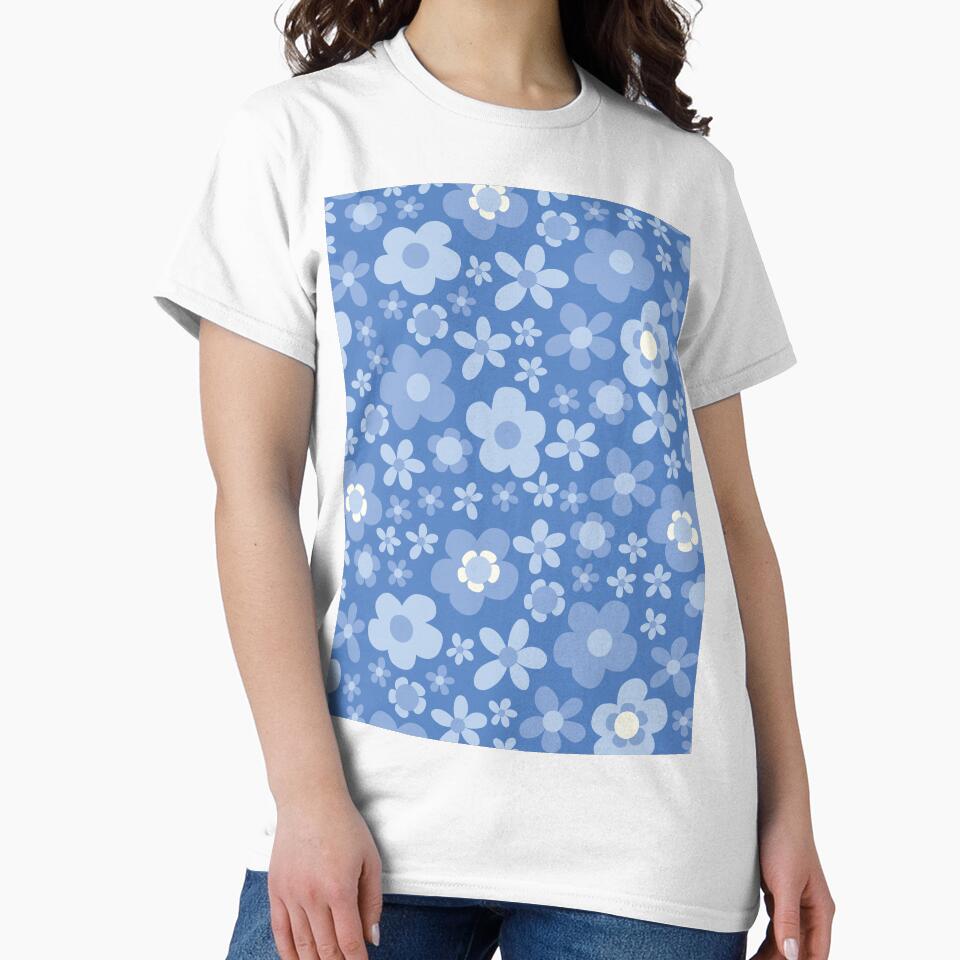 BLUE BOHO RETRO FLOWERS by blomastudios