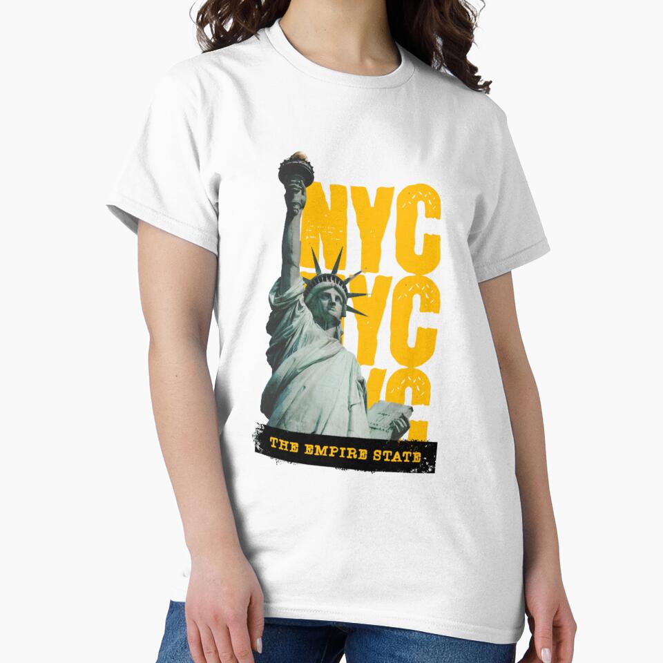 "NYC The Empire State" - Vintage Statue of Liberty Travel & Souvenir Design by Colorful-Garden