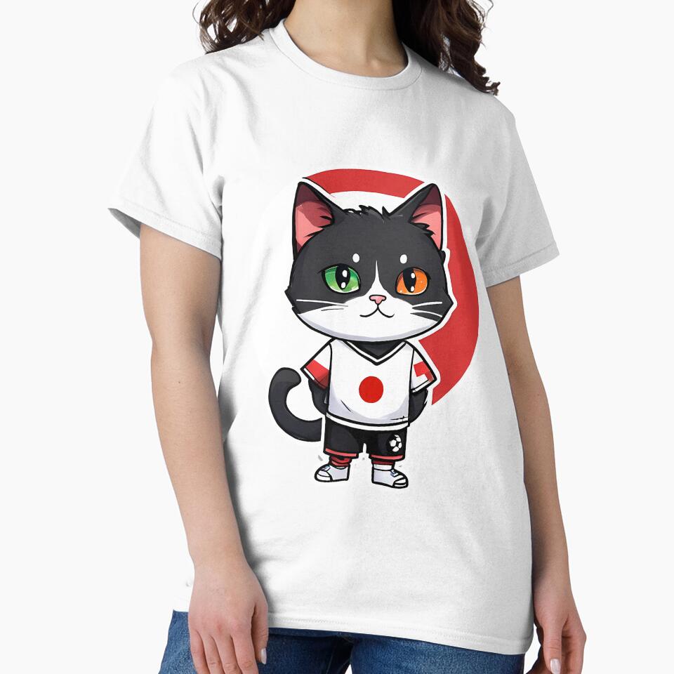 Japan Sports Team A Cat Wearing Colours Of Japanese Flag D18 by nolanaygiz Unisex , , , Long Sleeve Tee