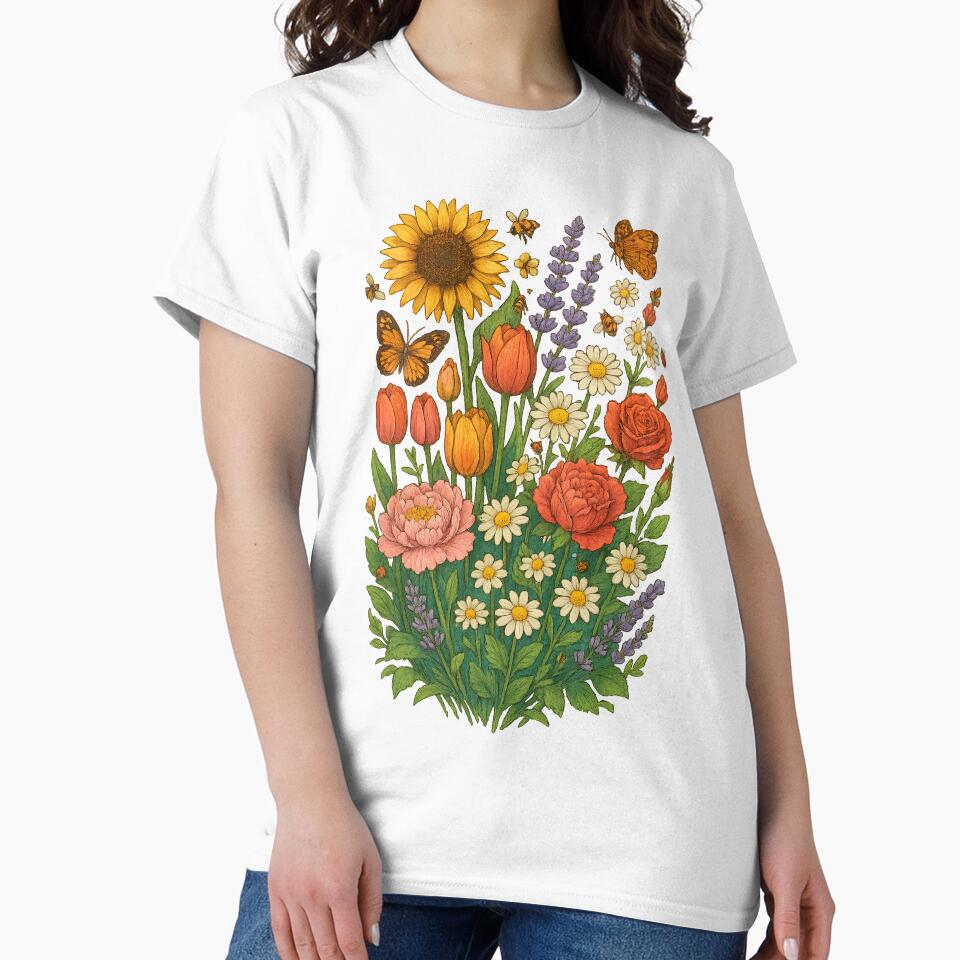 Colorful Flower Garden Explosion – Botanical Design by Rushurban