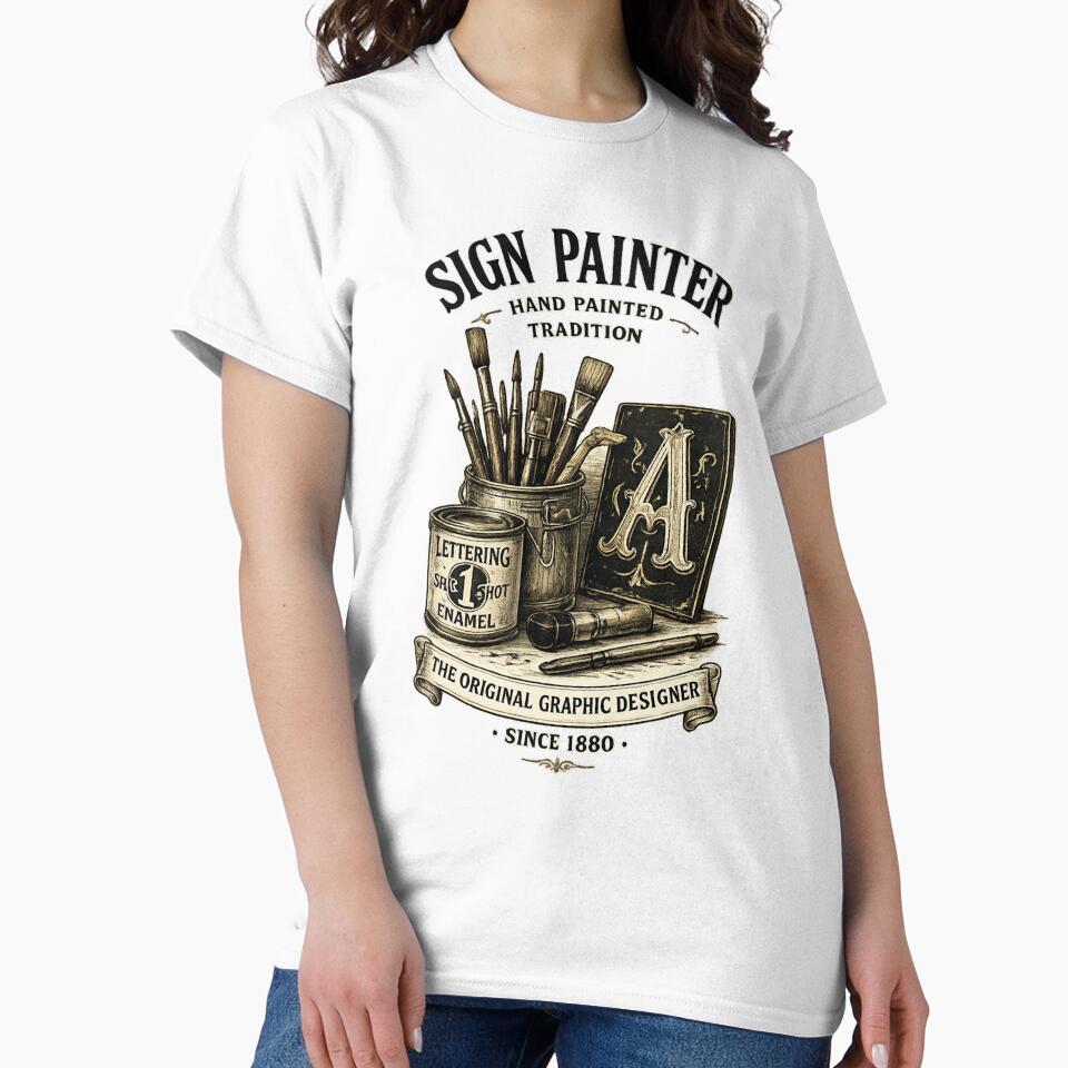 Sign Painter Vintage Illustration Graphic Design Enthusiasts by RickE